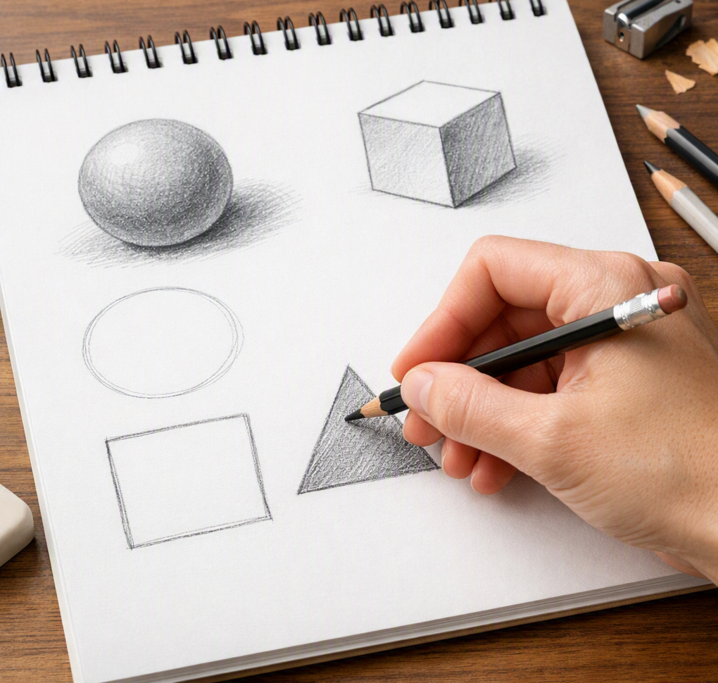 Hand drawing basic shapes